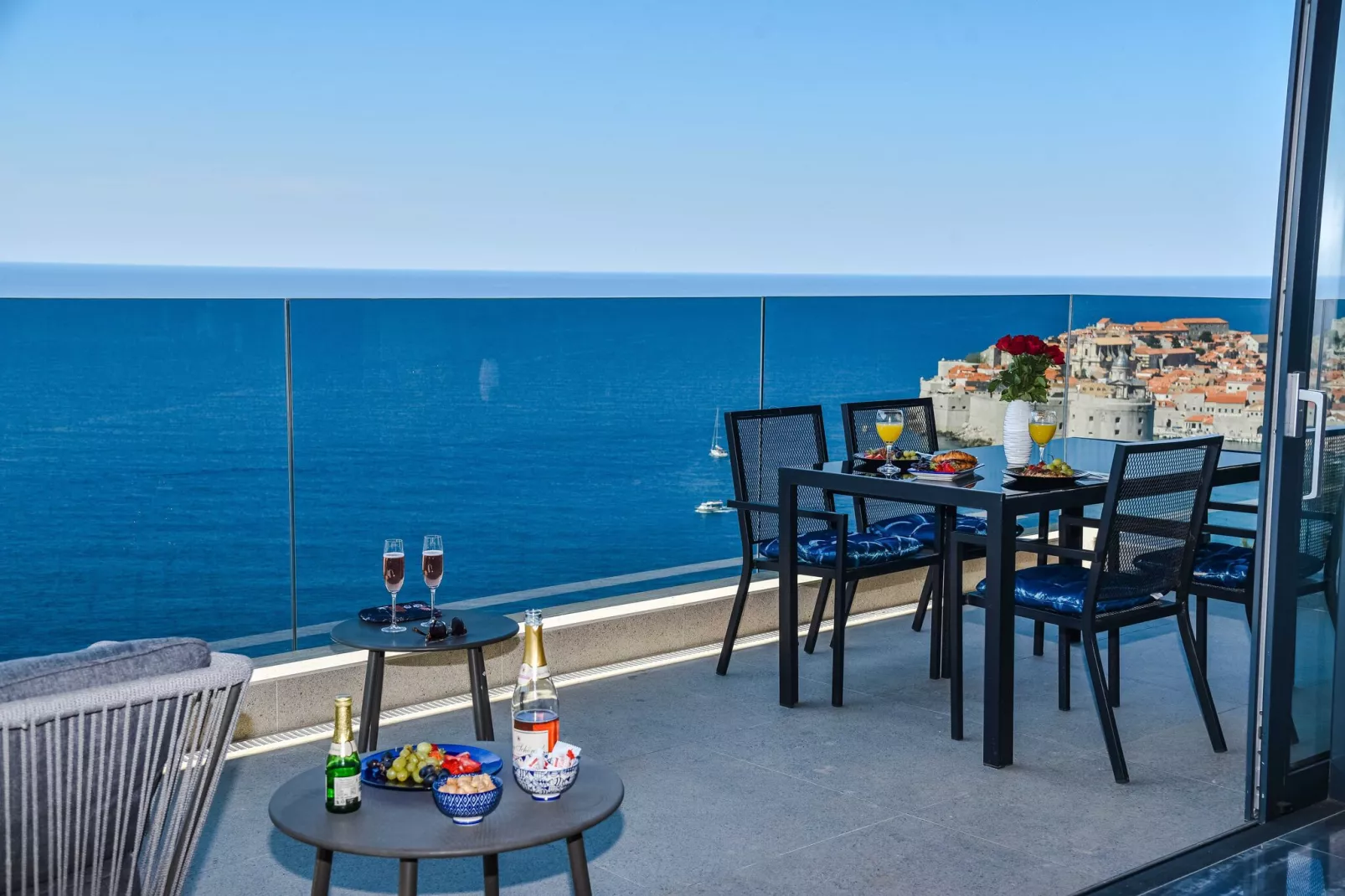 Apartments Fortes Fortuna - Two bedroom Apartment with Terrace and Sea View-Terrasbalkon