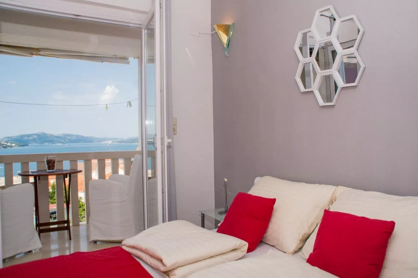 Villa Stil - Studio Apartment with Balcony and Sea View 103-Slaapkamer