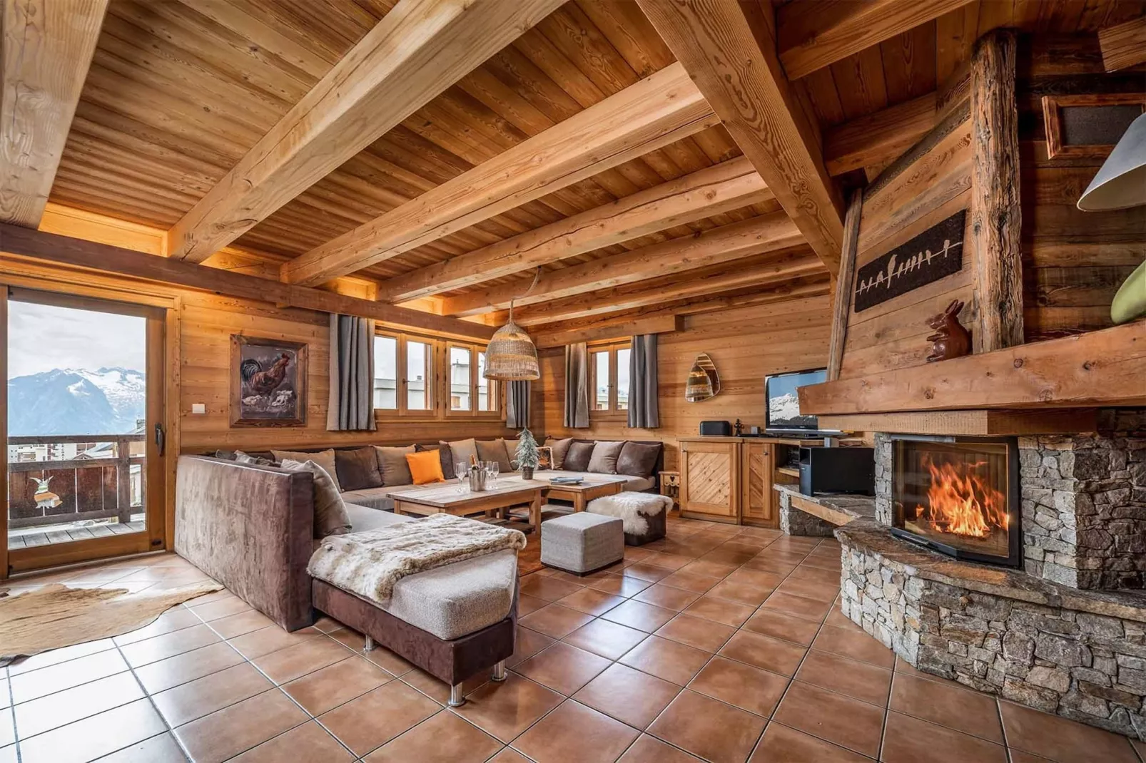 Chalet Lièvre Blanc-Woonkamer