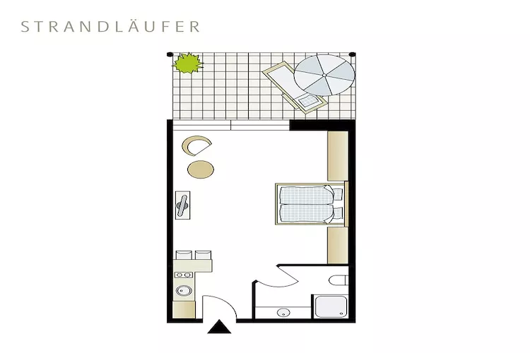 Apartment Strandläufer 113-Plattegrond