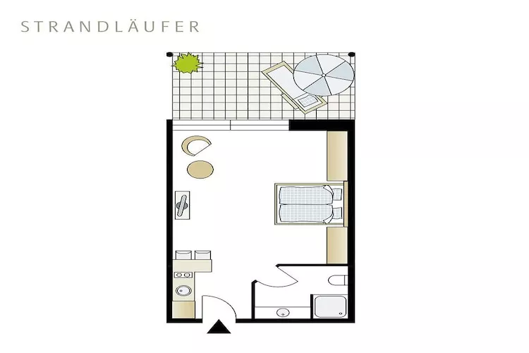 Apartment Strandläufer 116-Plattegrond