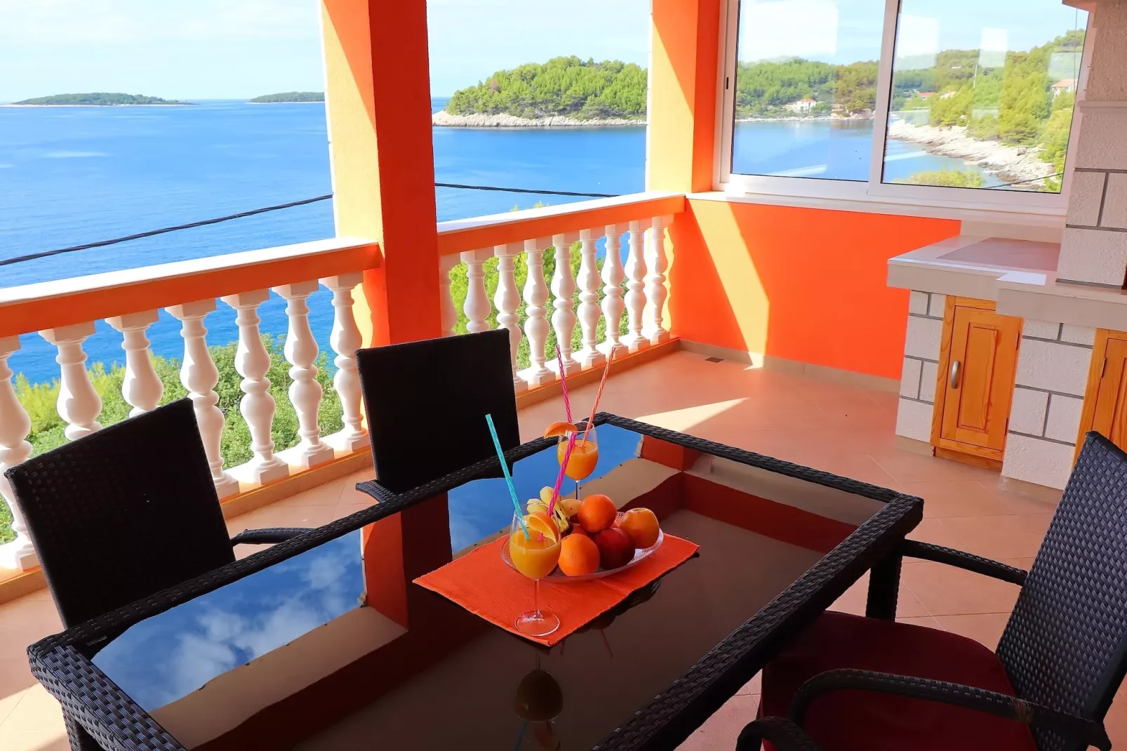 Holiday Home Adriatic View-Two Bedroom Apartment with Terrace and Sea View-Terras