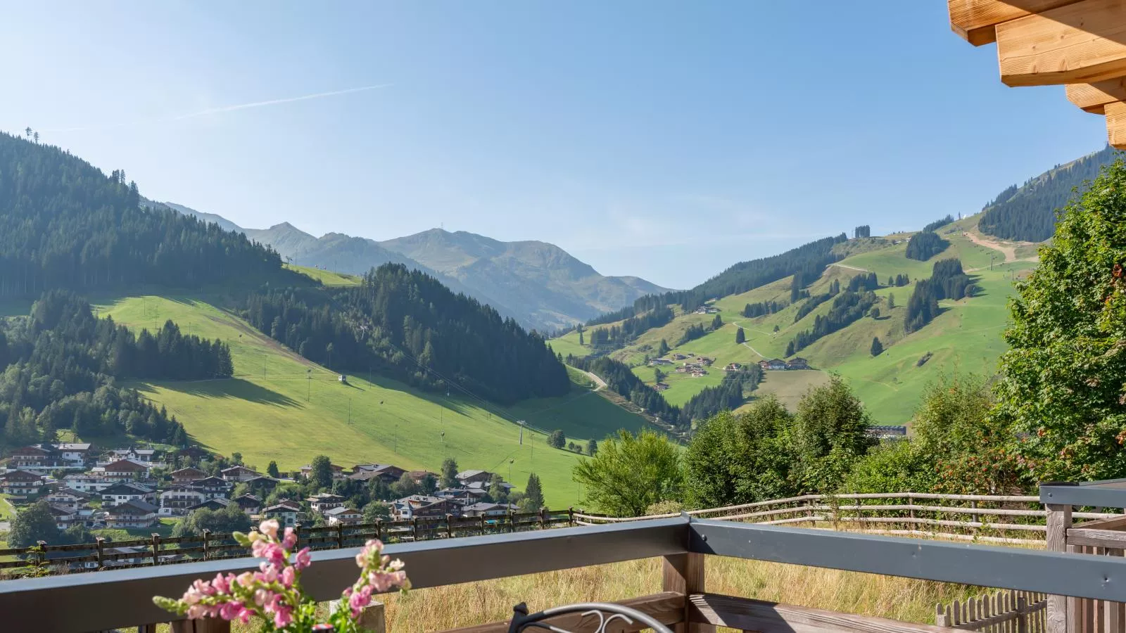 Panoramablick Ski in - Ski out-Uitzicht zomer