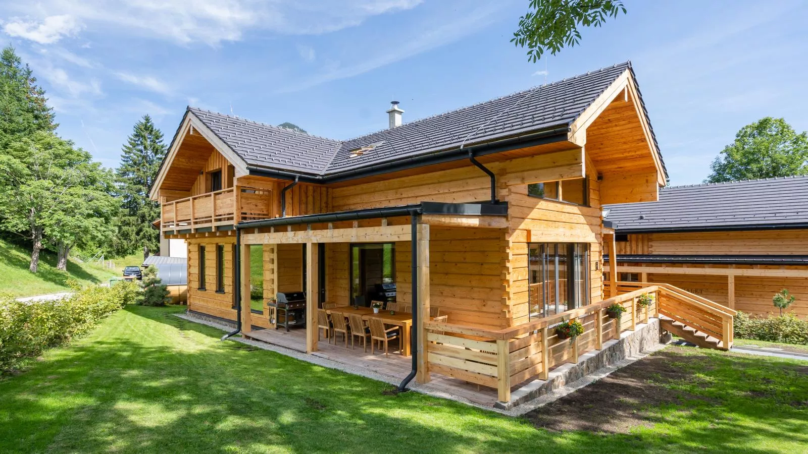 Holzchalet Tauplitz-Buitenkant zomer