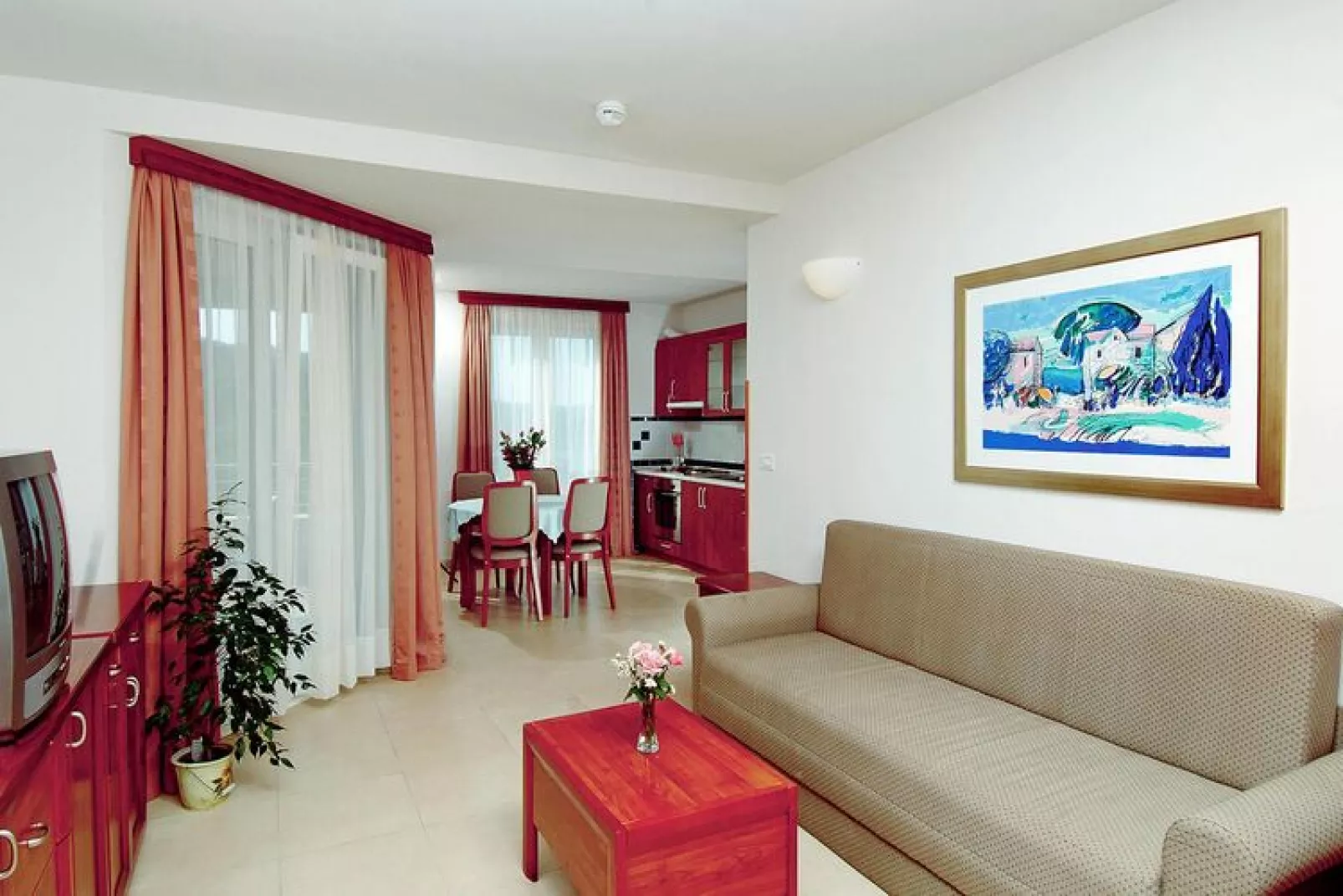 Apartments Punta, Veli Losinj-2-Raum-App., A1 (2+1), ca. 37 qm, für 3 Pers.-Woonkamer