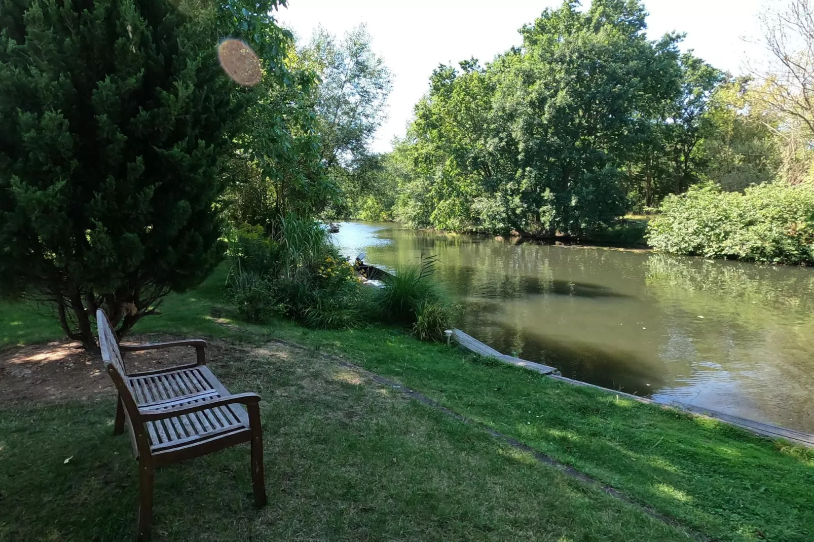 Ferienhaus mit Wasserblick 2 Pers-Uitzicht zomer