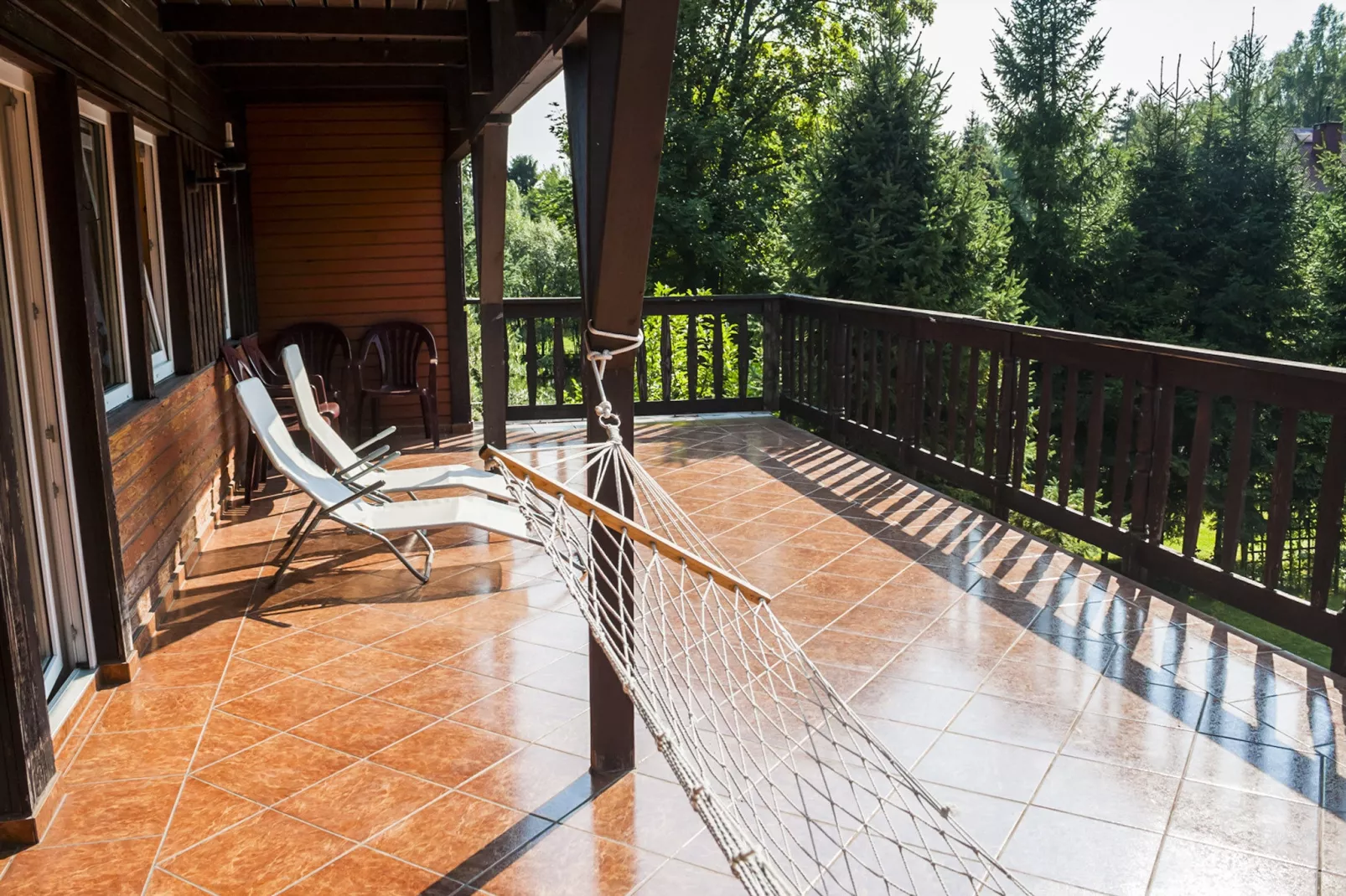 Holiday home in Szymbark-Terrasbalkon