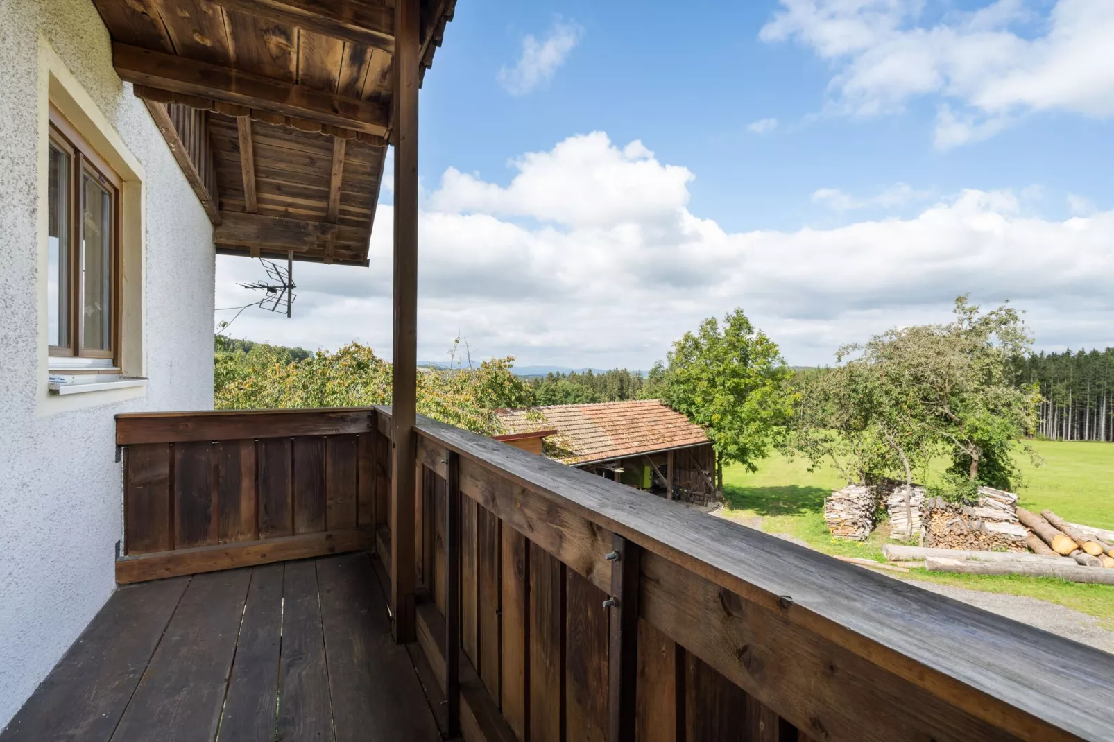 Urlaub auf dem Bauernhof-Terrasbalkon