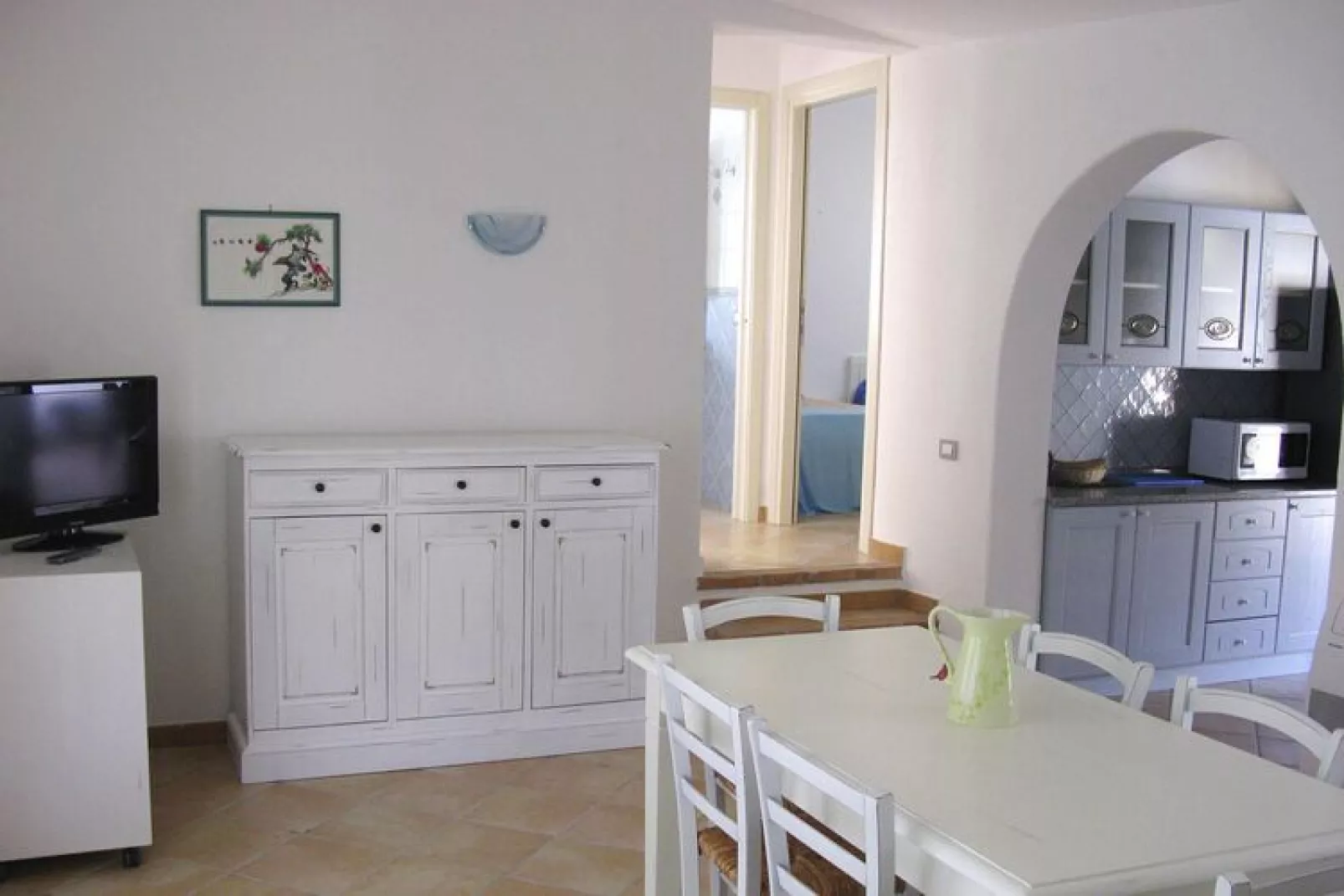 Row bungalows an der Costa Rei-San Pietro Villa 4/6 pers Unifamiliare con piscina comune-Woonkamer