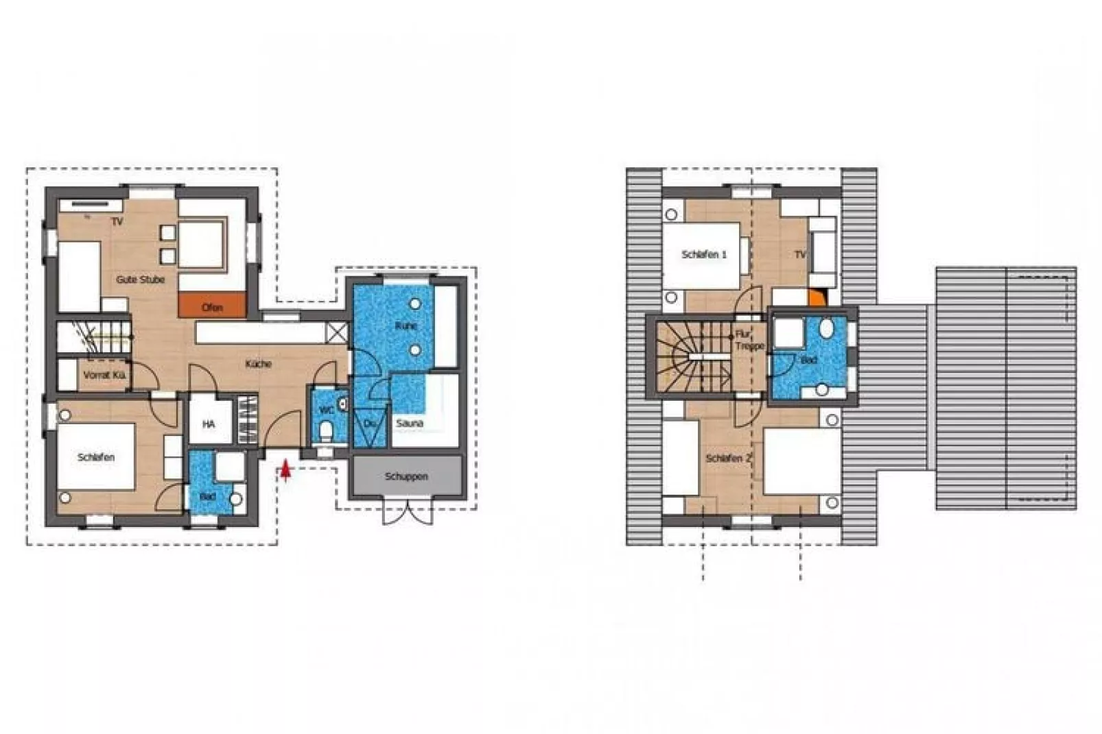 Exklusive Lodge 6  Personen-Plattegrond