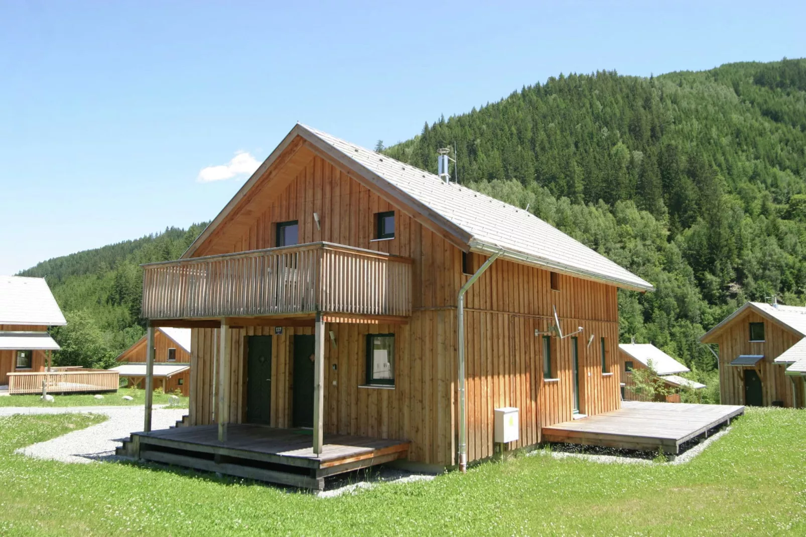 Groot chalet in Steiermark met sauna-Buitenkant zomer