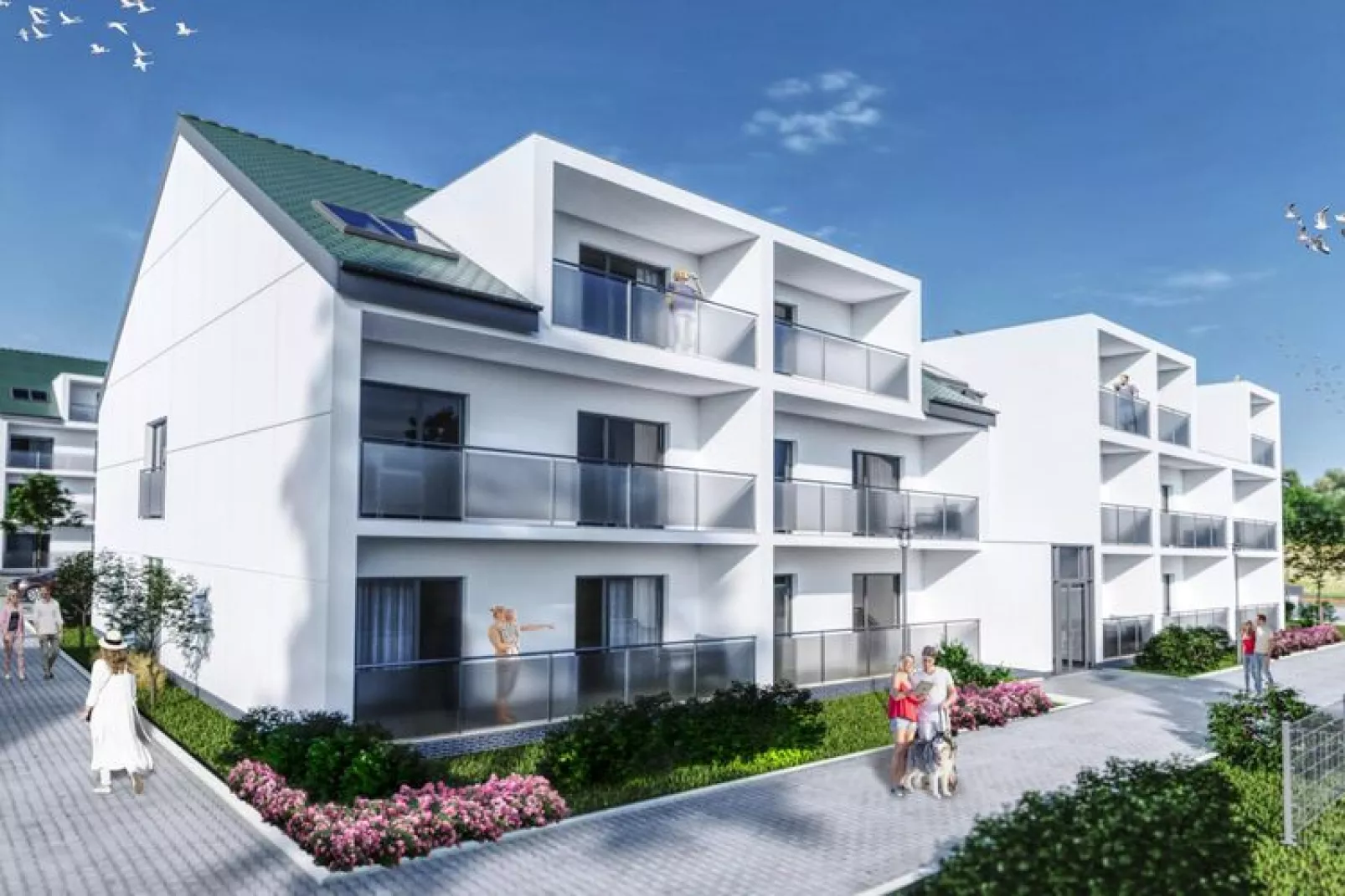 Apartments in Grzybowo-Buitenkant zomer