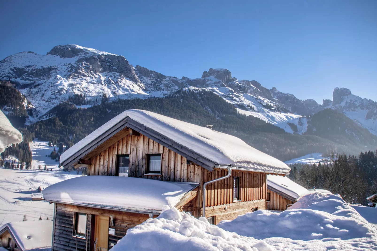 Vrijstaande vakantiewoning in Salzburgerland met gedeelde sauna-Exterieur winter