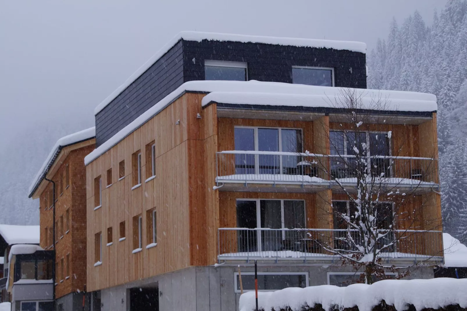 Aangenaam appartement in Klösterle am Arlberg met tuin-Exterieur winter