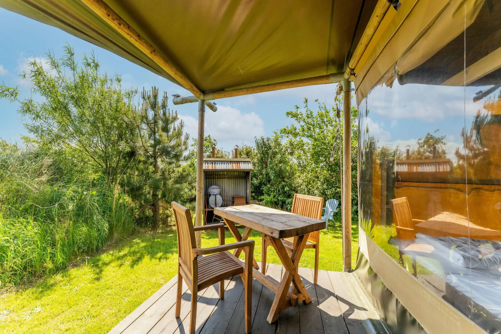 Duynpark Het Zwanenwater Wood Lodge Callantsoog 8-Terrasbalkon