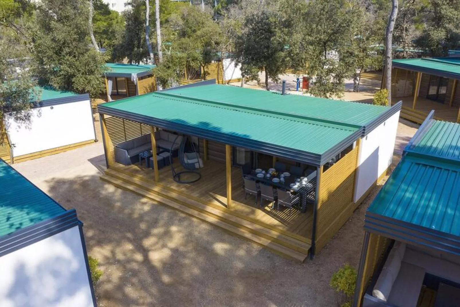 Mobile Homes in Camping Park Soline - Biograd - Type Glamping Deluxe 32 qm-Uitzicht zomer