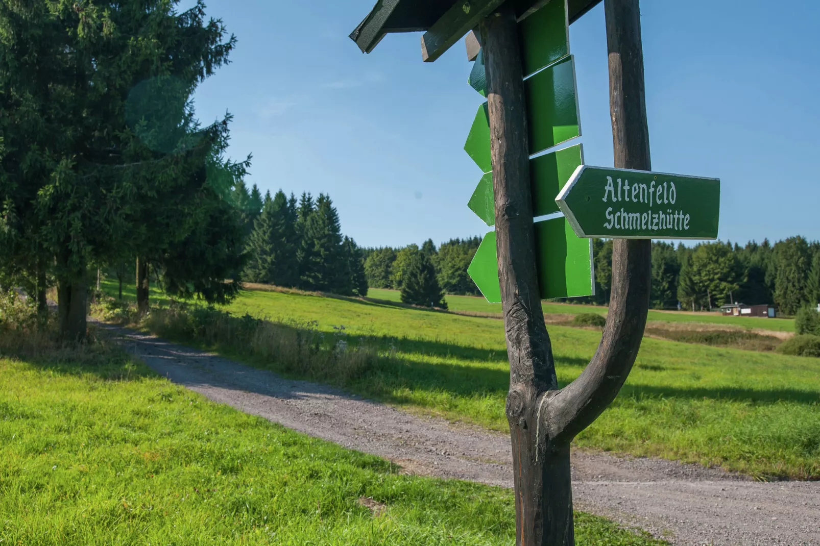 Thüringer Ferienhäuschen-Gebieden zomer 1km