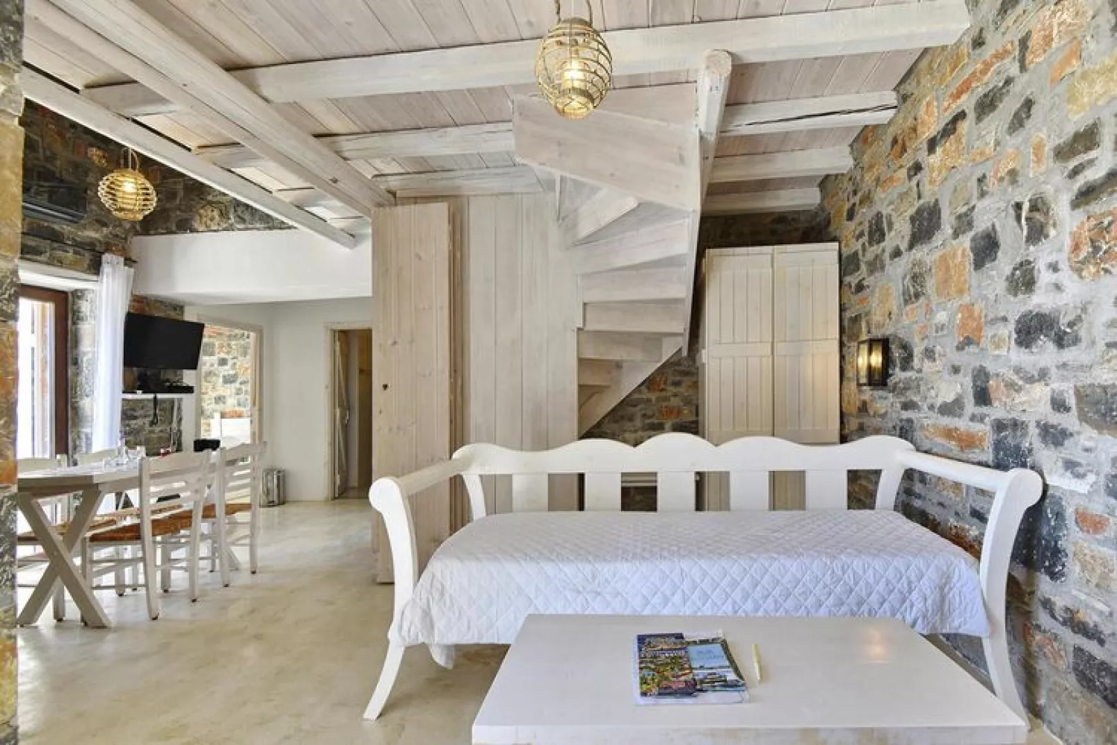 Villas Palazzo Greco Agia Galini-Complex of Villas 6 pax-Woonkamer